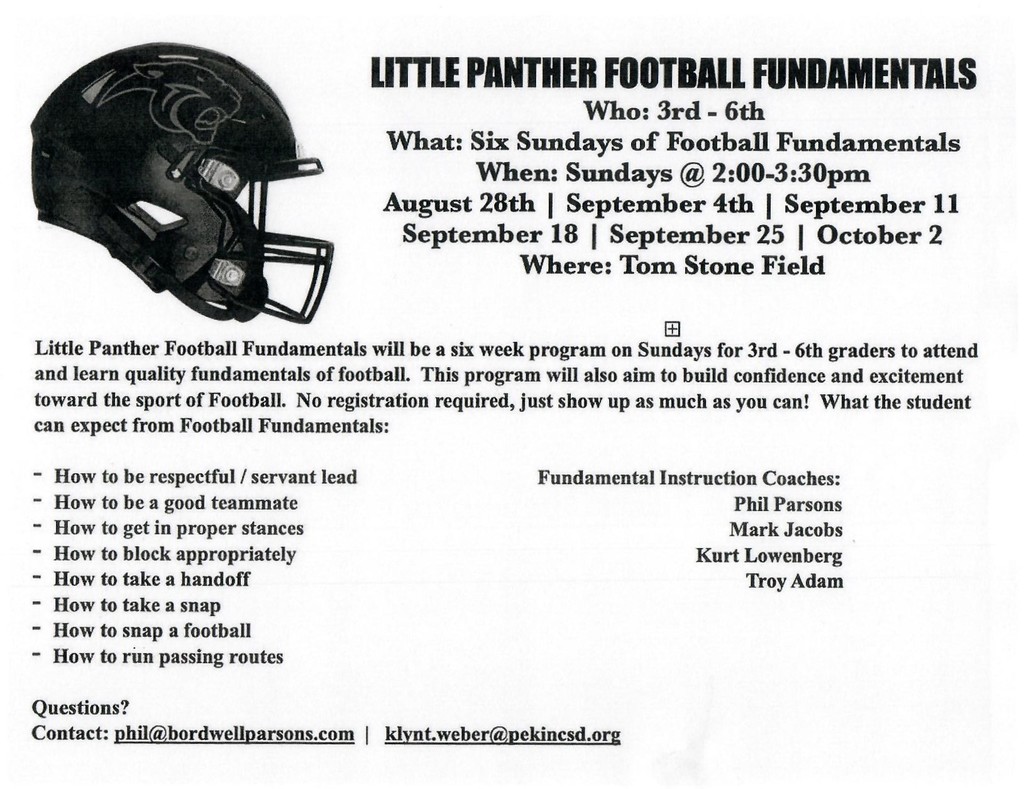 Little Panther Football Fundamentals