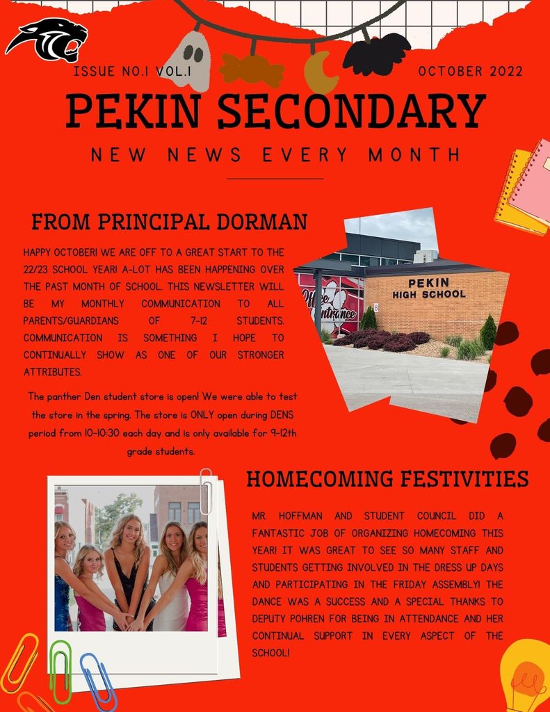 Pekin Secondary Newsletter Oct.
